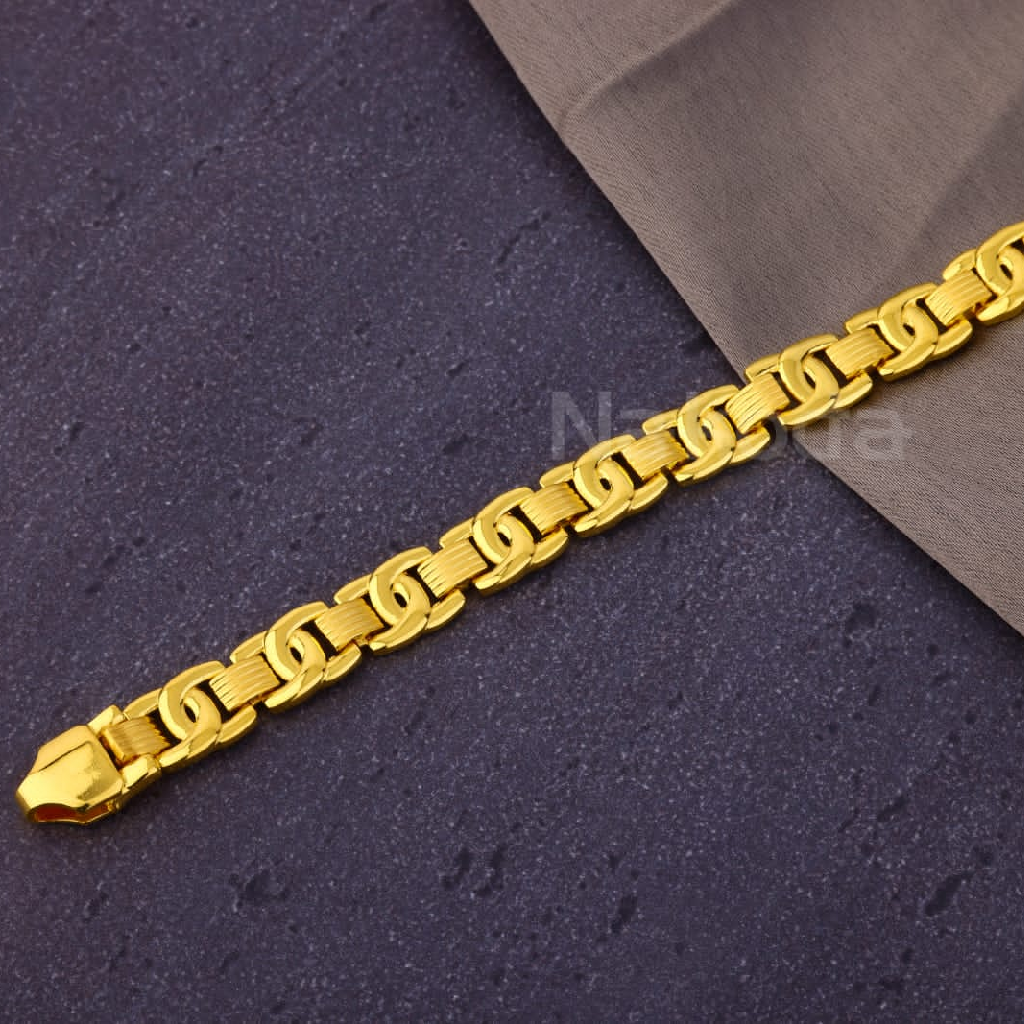 916 Gold CZ Hallmark Mens Exclusive Plain Bracelet MPB313