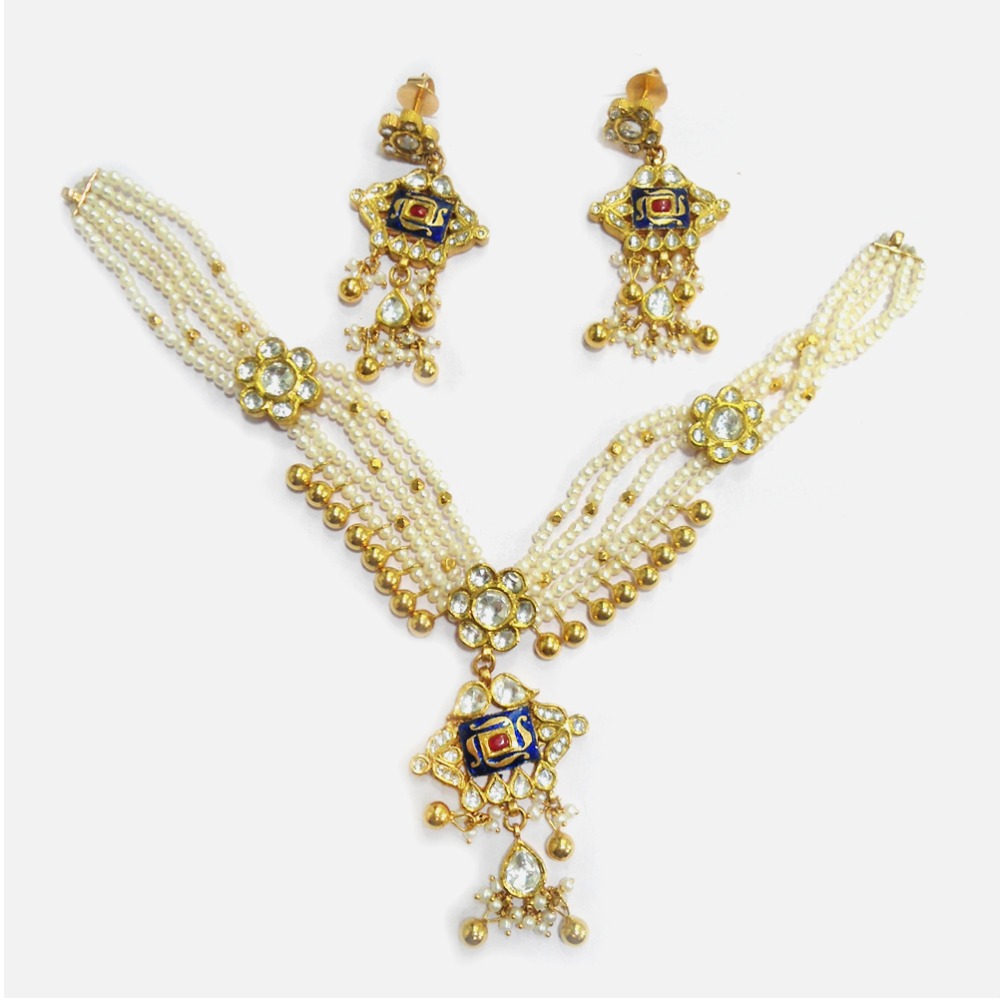 916 Gold Antique Pearl Jewellery Set RHJ-5005