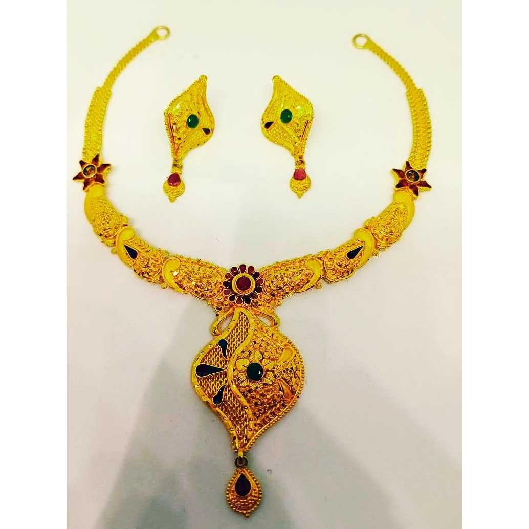 916 gold fancy necklace set bj-n019