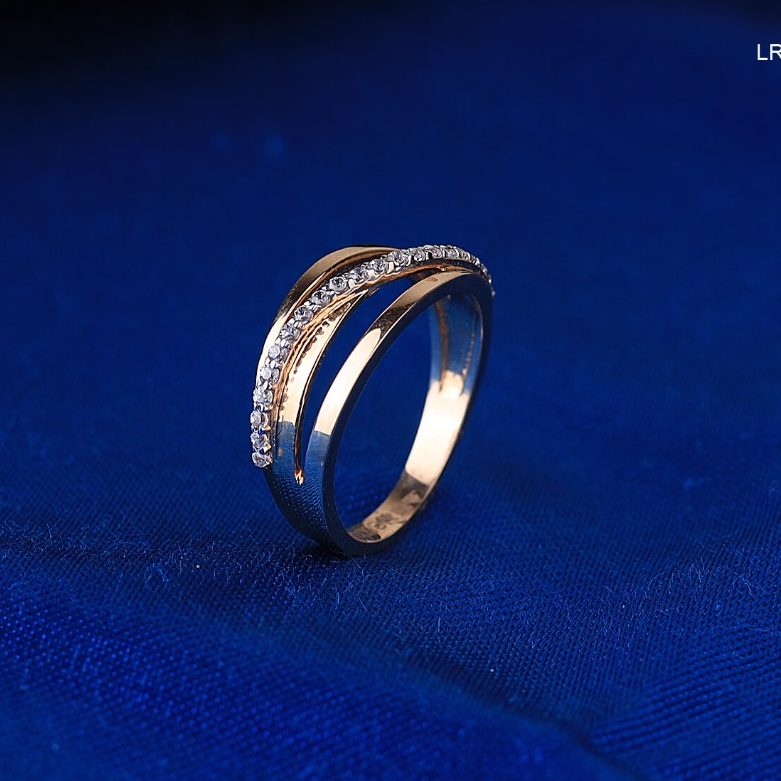 18k Gold Cz Ring For ladies