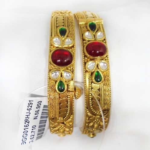 916 gold designer wedding bangles rhj-6291