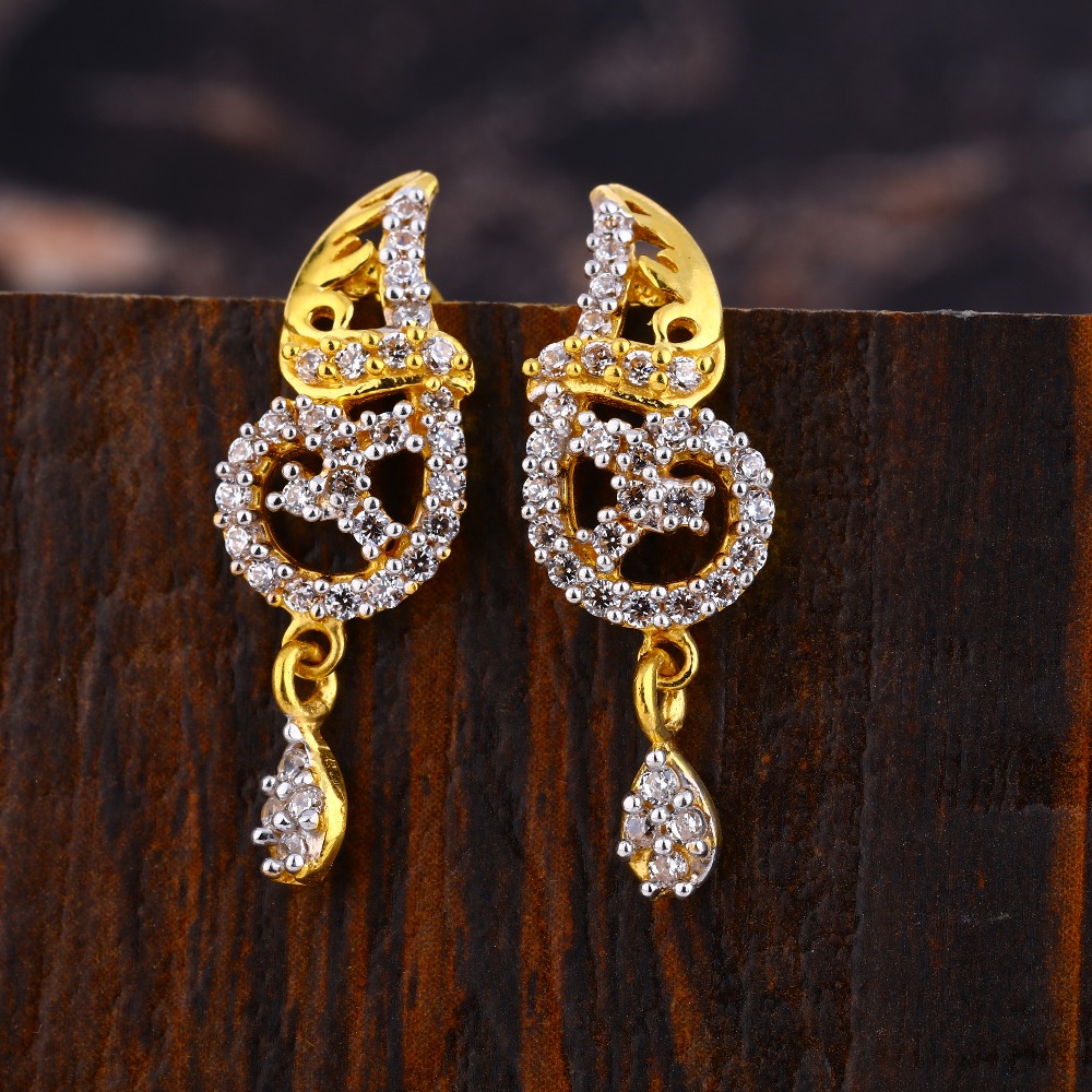 22CT Gold CZ Ladies Diamond Earring LFE590