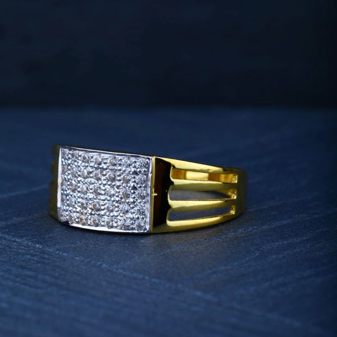 916 Gold Hallmarked CZ Diamond Ring