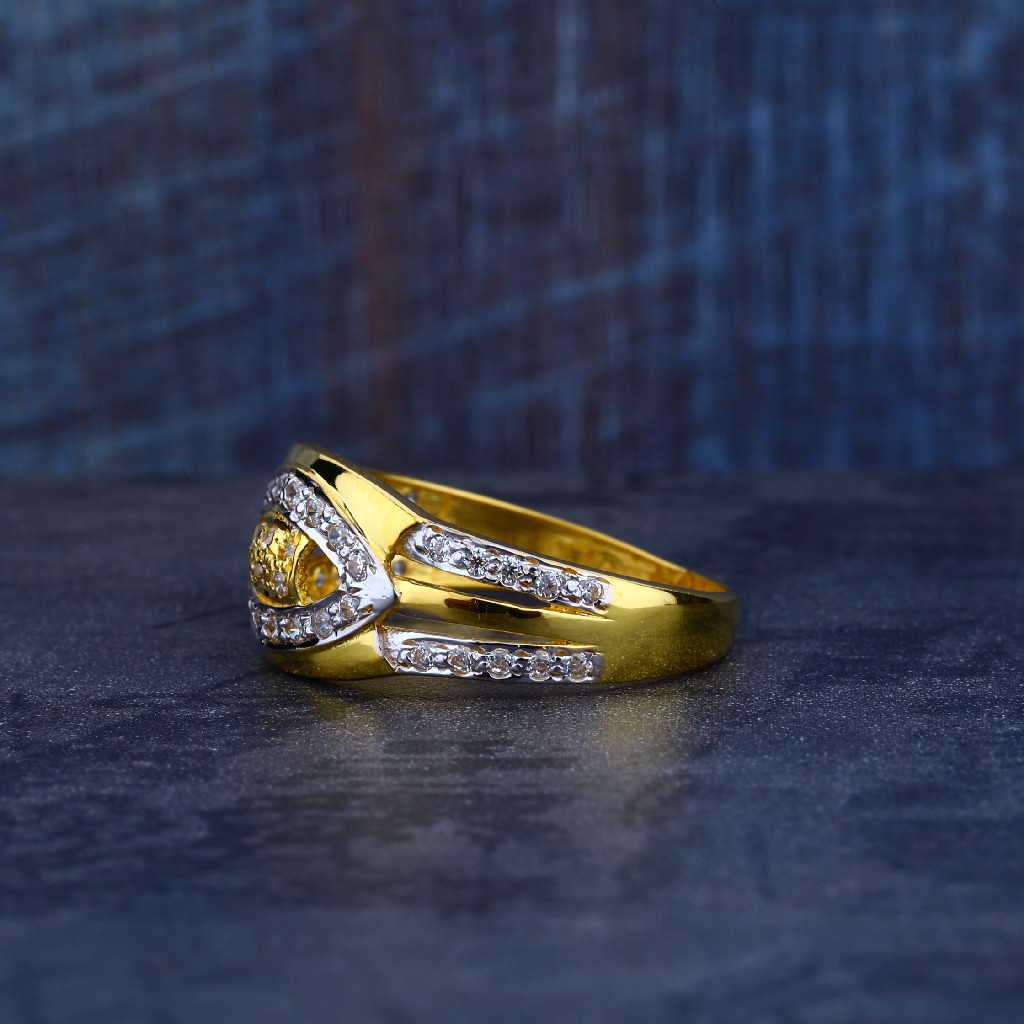 Cz Gold Mens Ring-MR128