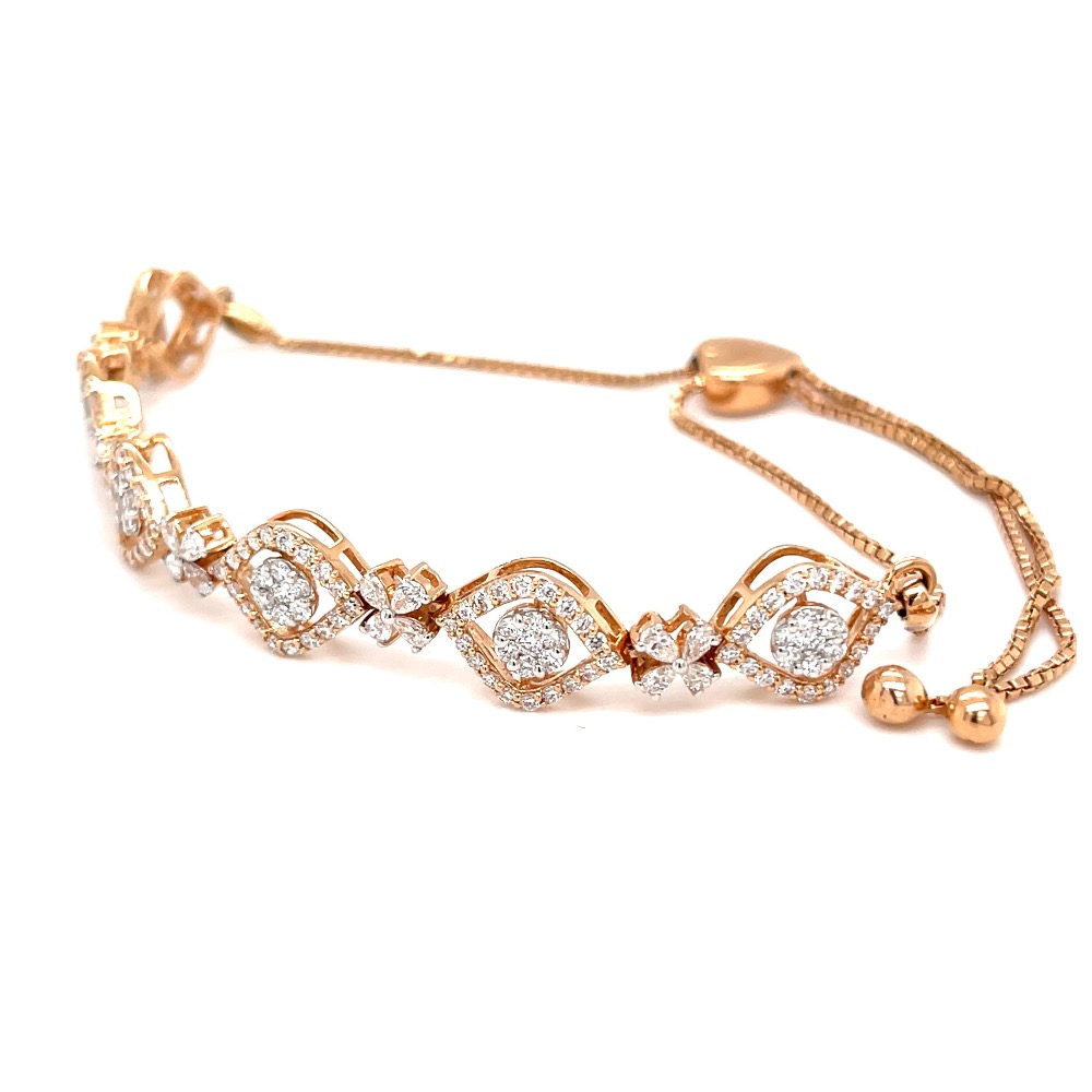 Egyedi diamond tennis bracelet in 18k hallmark rose gold