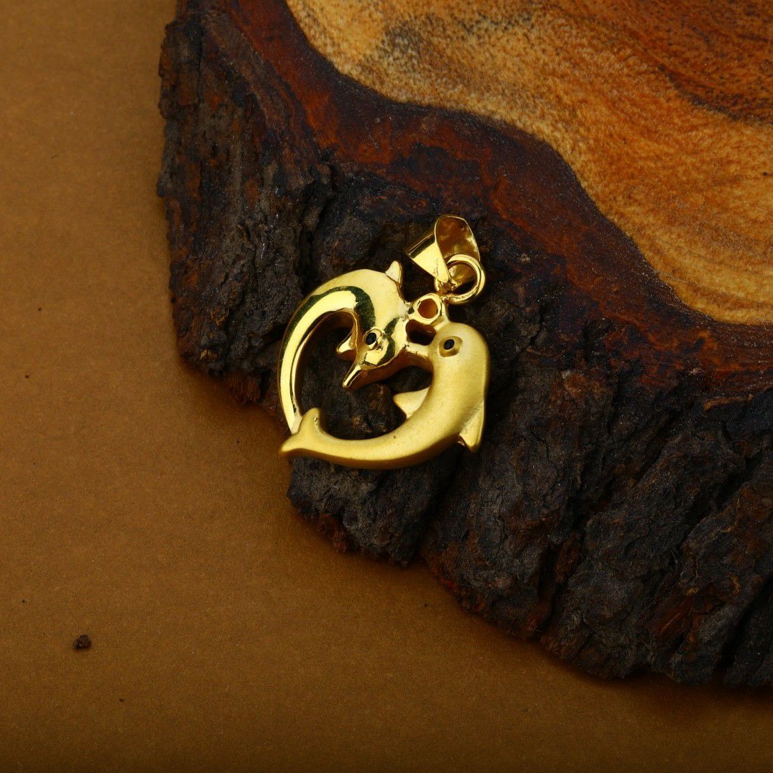 Exclusive 18K Gold Hollow Dolphin Pendant-HLP05
