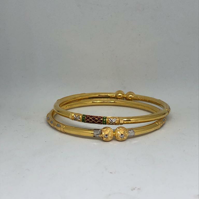 22KT/916 BEAUTIFUL GOLD COPPER KADLI BANGLE