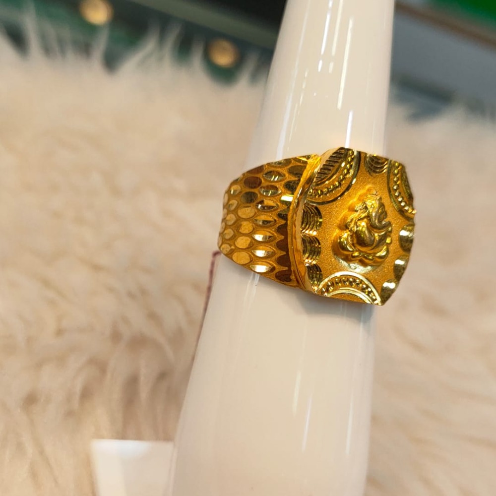 916 Gold Hallmark Ganesh Design Ring