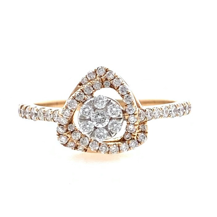 18kt / 750 rose gold solitaire look diamond ring for women 8lr239