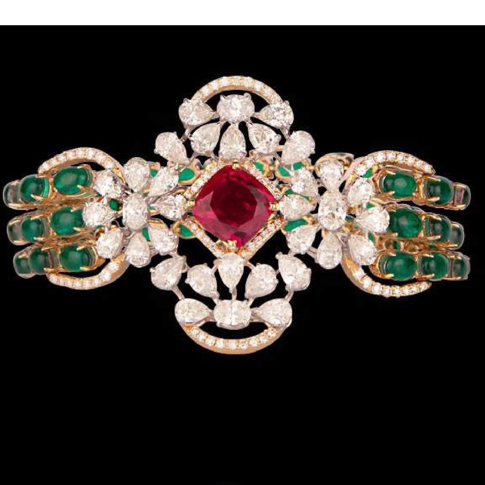 Diamonds, Ruby and Emeralds Bracelet JSJ0066
