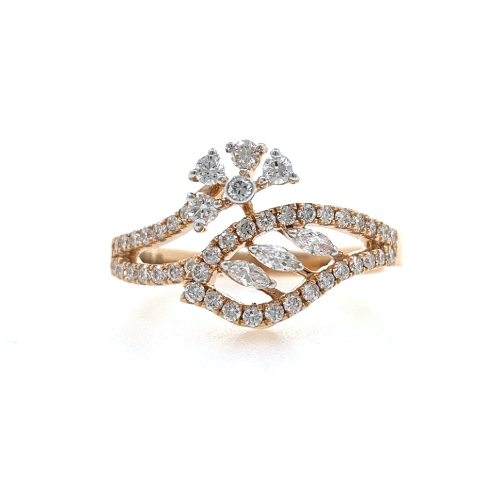 Fashion Jewelry Brand|elegant Zinc Alloy Leaf Crystal Ring For Women -  Wedding & Engagement