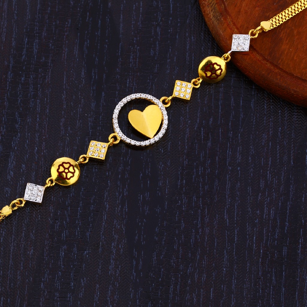 22KT Gold Hallmark Heart Design Bracelet LB322