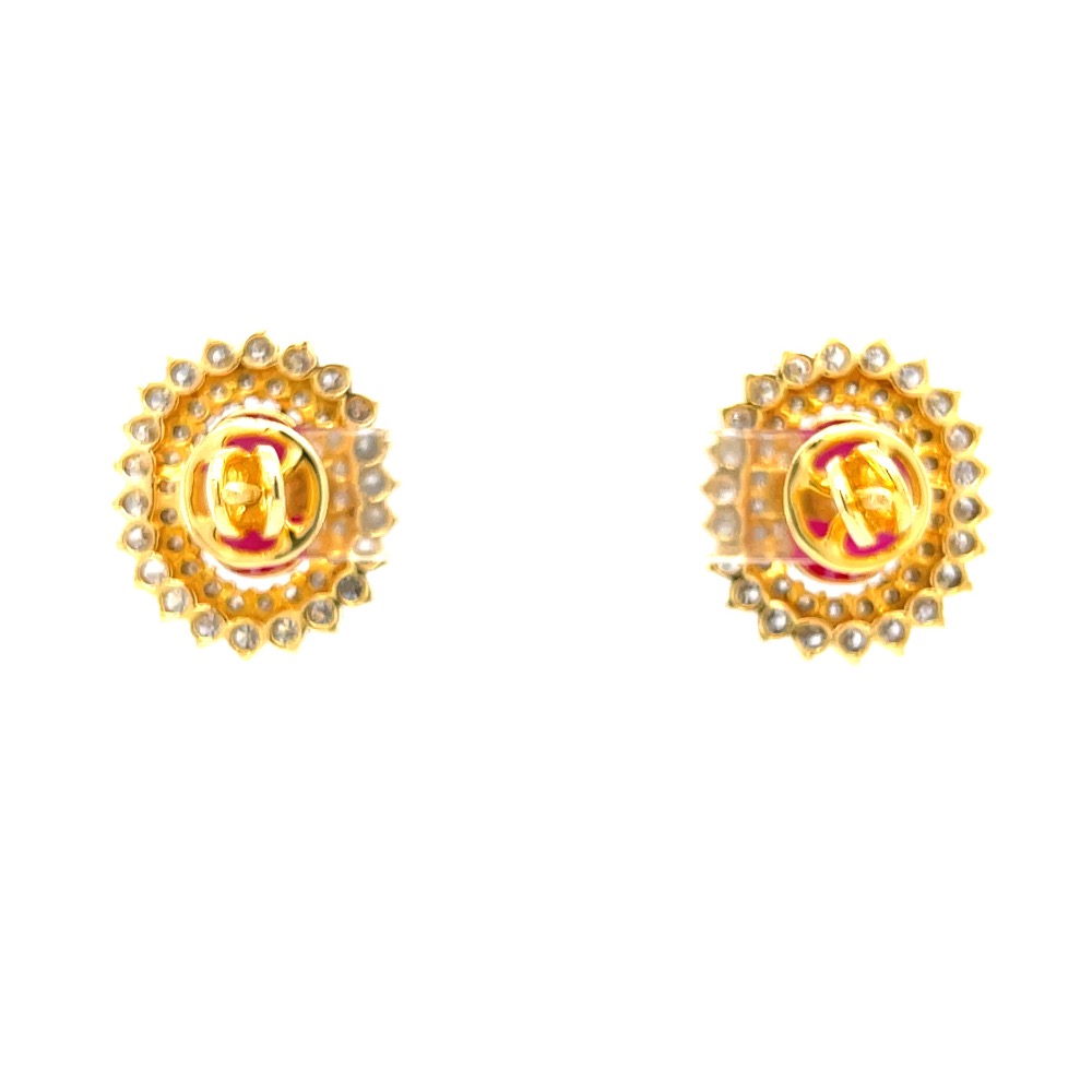 Grandiose Detachable diamond & ruby earrings in yellow gold 8top77
