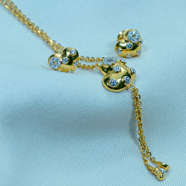 gold Heart Design necklace Set DK1-39