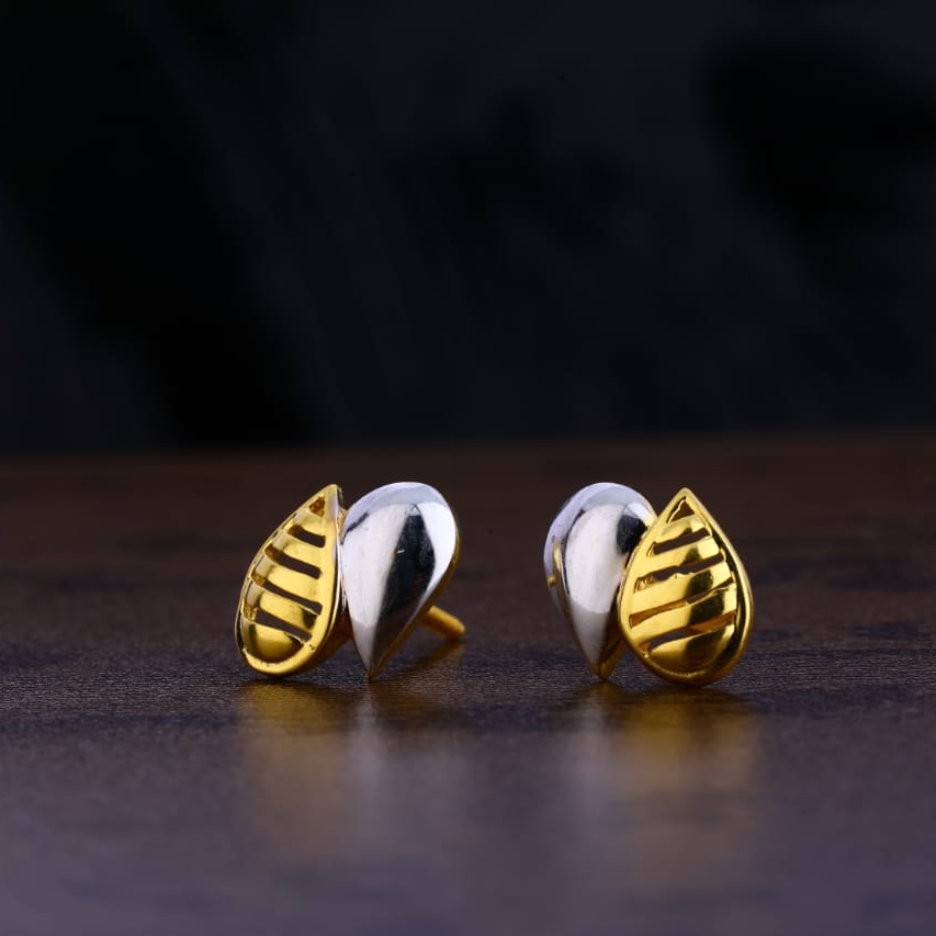 916 Gold CZ Gorgeous Ladies Plain Earring LPE249
