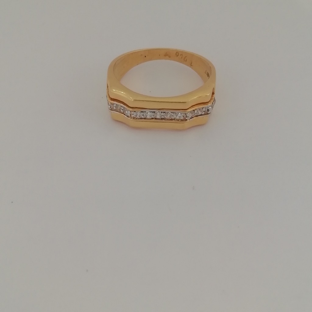 916 gold dimond Gents ring