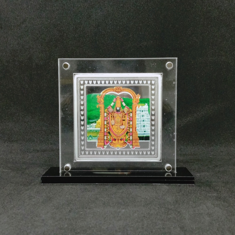 Hallmarked silver designer coin of tirupati bala ji in color printing
