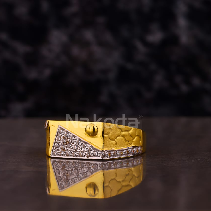916 Gold CZ Hallmark Delicate Men's Ring MR863
