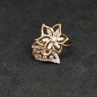 Real Diamond Rose Gold Flower Branded Ladies Ring