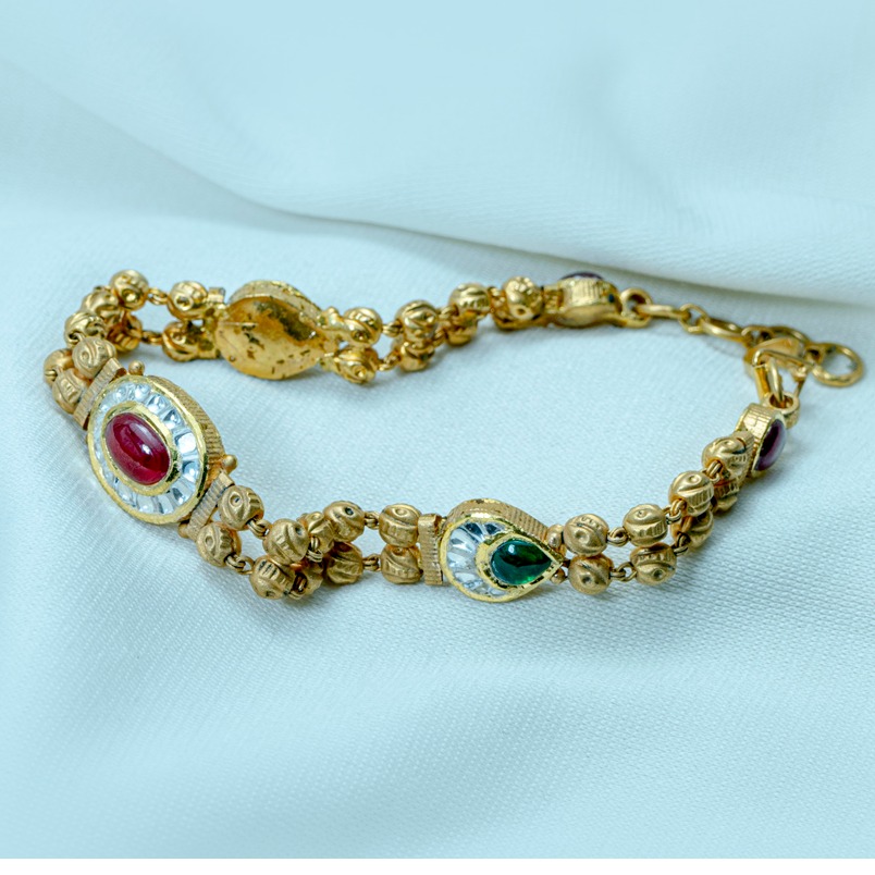 916 Gold Colorful Stone Bracelet LB-579 