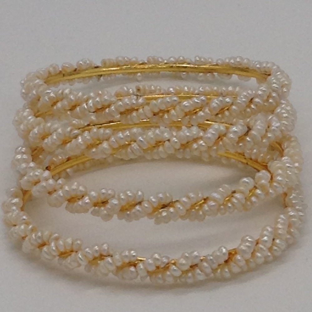 White seed pearls baldar bangles jbg0068