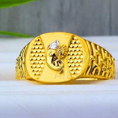 916 Gold ganeshji Gents Ring GG-0008