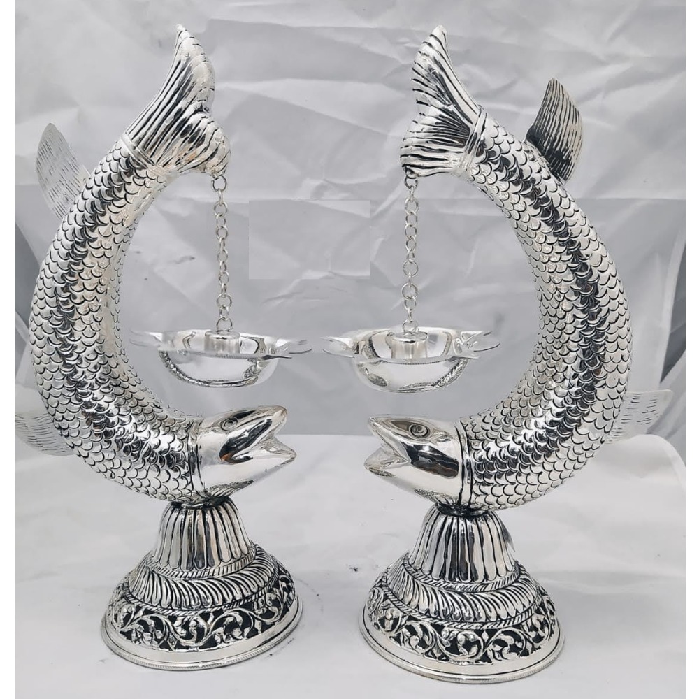 silver hanging deepam