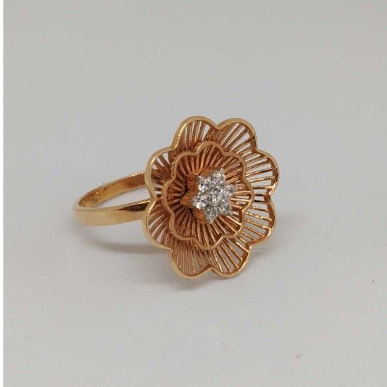 18 kt rose gold ladies branded ring