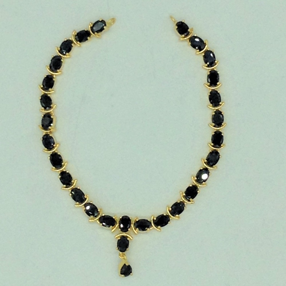 Black cz stones necklace set jnc0163