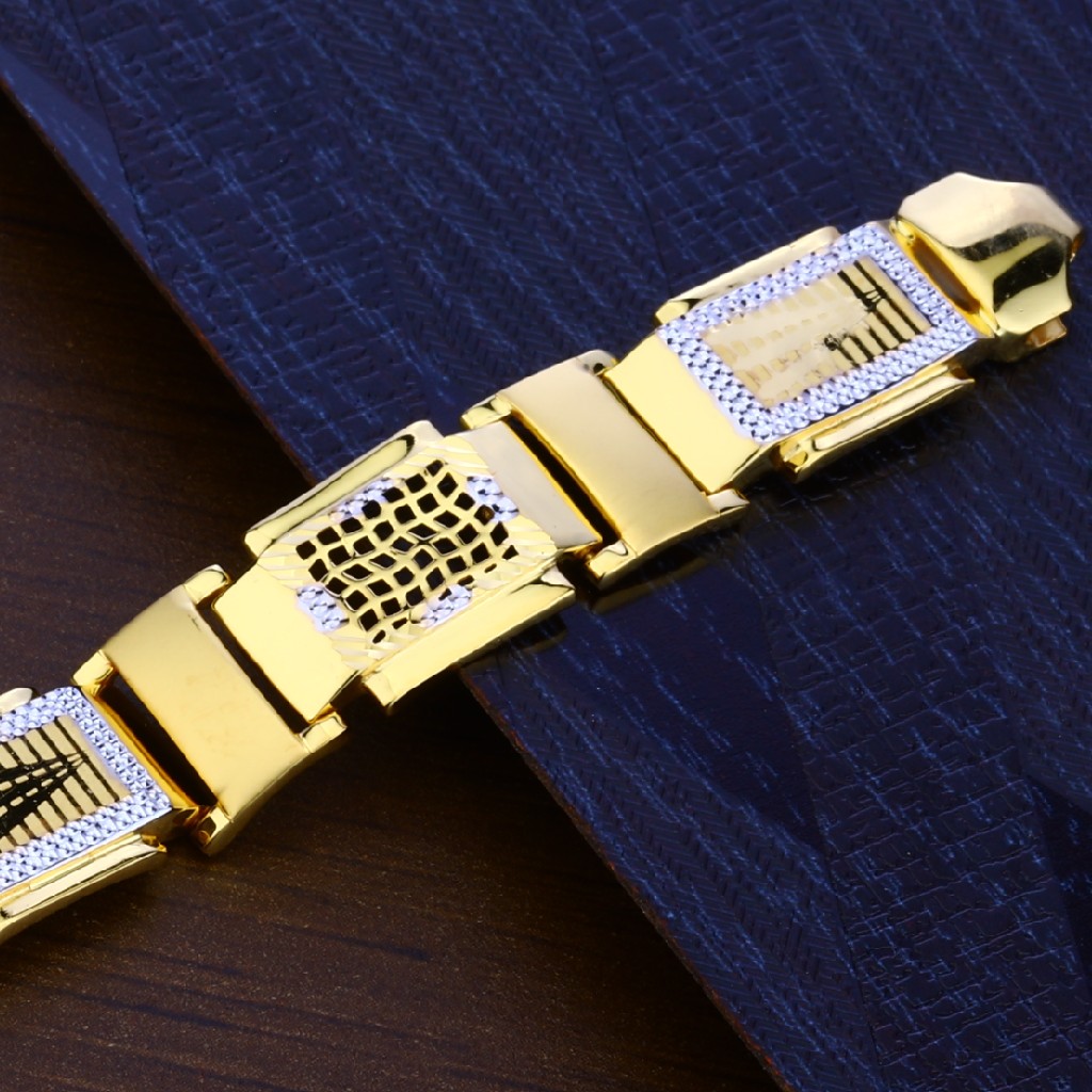 Mens Gold 916 Bracelet-MPB103