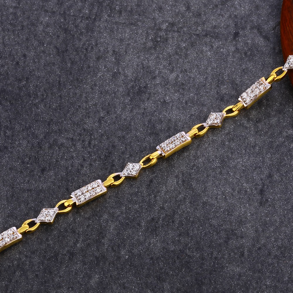 22kt Gold CZ Hallmark Plain Bracelet LPBR47