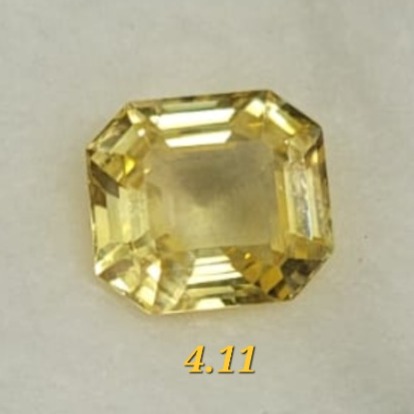 4.11ct octagonal yellow sapphire pukhraj KBG-YS07