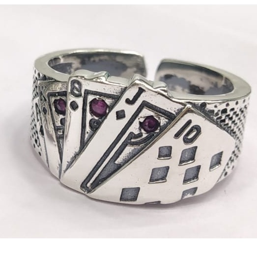 Silver new stylish design hallmark ring 