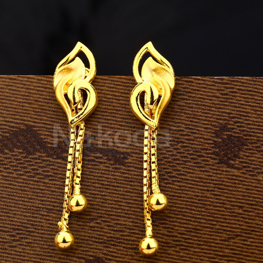 916 Gold Hallmark Designer Women'S Plain Earring LPE319