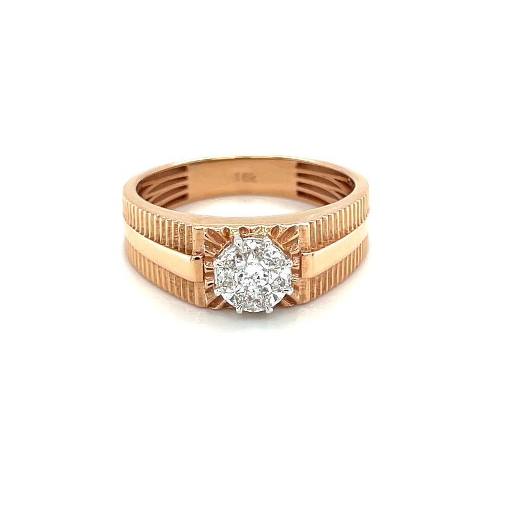 Half Bezel Solitaire Mens Comfort Fit Wedding Ring In 14K Yellow Gold |  Fascinating Diamonds