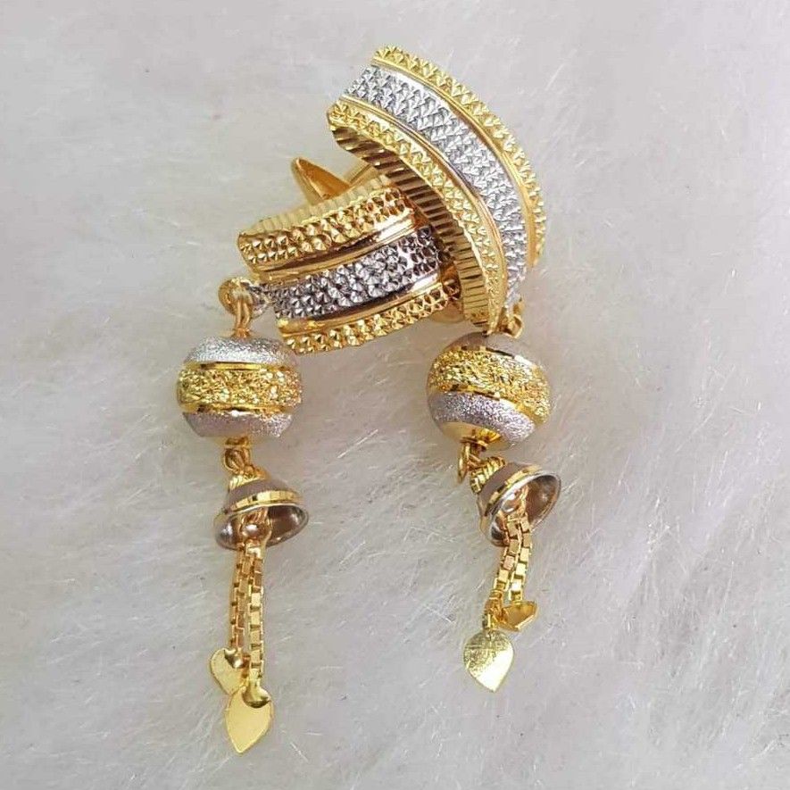 916 Gold Fancy Fishbali Earrings Akm-er-171