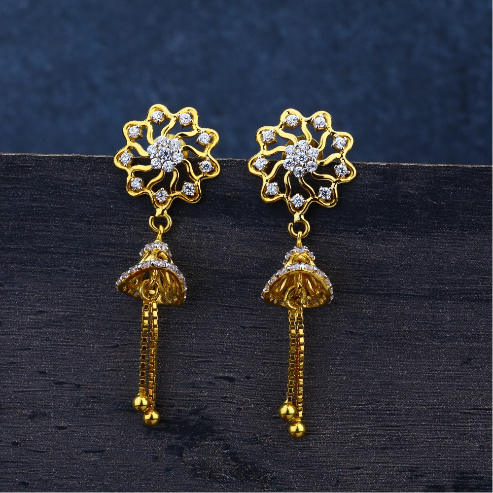 Ladies gold jummar Earring 916-LJE68