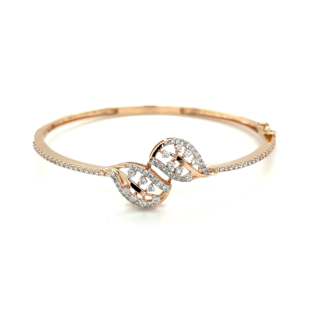 Dual petal delikat diamond bracelet in 14k rose gold