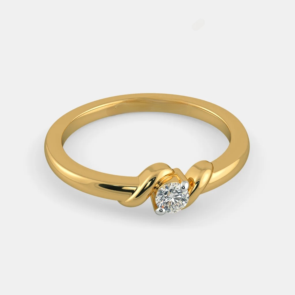 Ladies Diamond Wedding Ring 9K Yellow Gold - Round Single Stone | Angelic  Diamonds