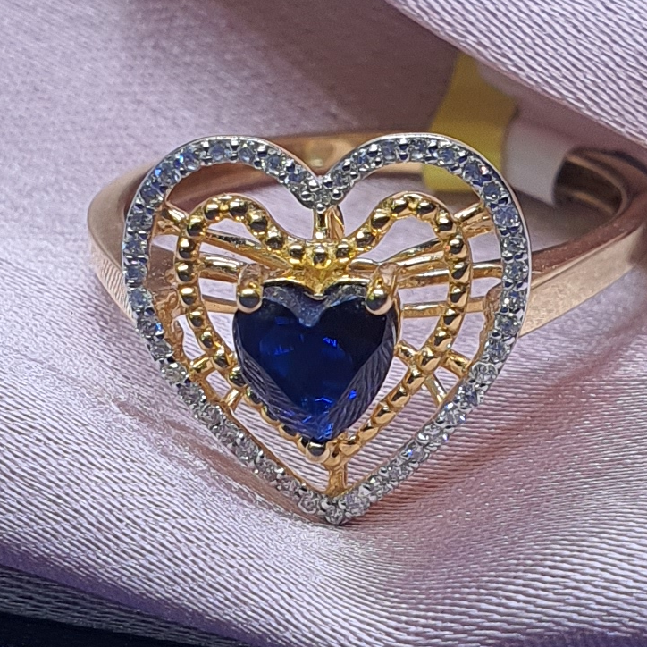 14.k Gold Real Diamond Heart Shape Ring