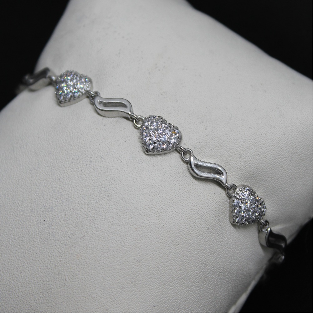 925 sterling silver fancy kada bracelet for ladies