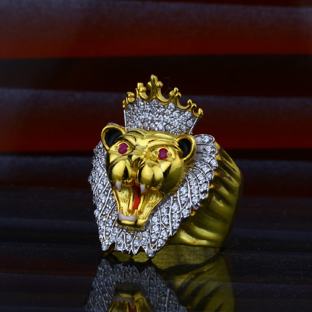 New Stylish Design Gold Plated AD Diamond Finger Ring For Men & Boys.