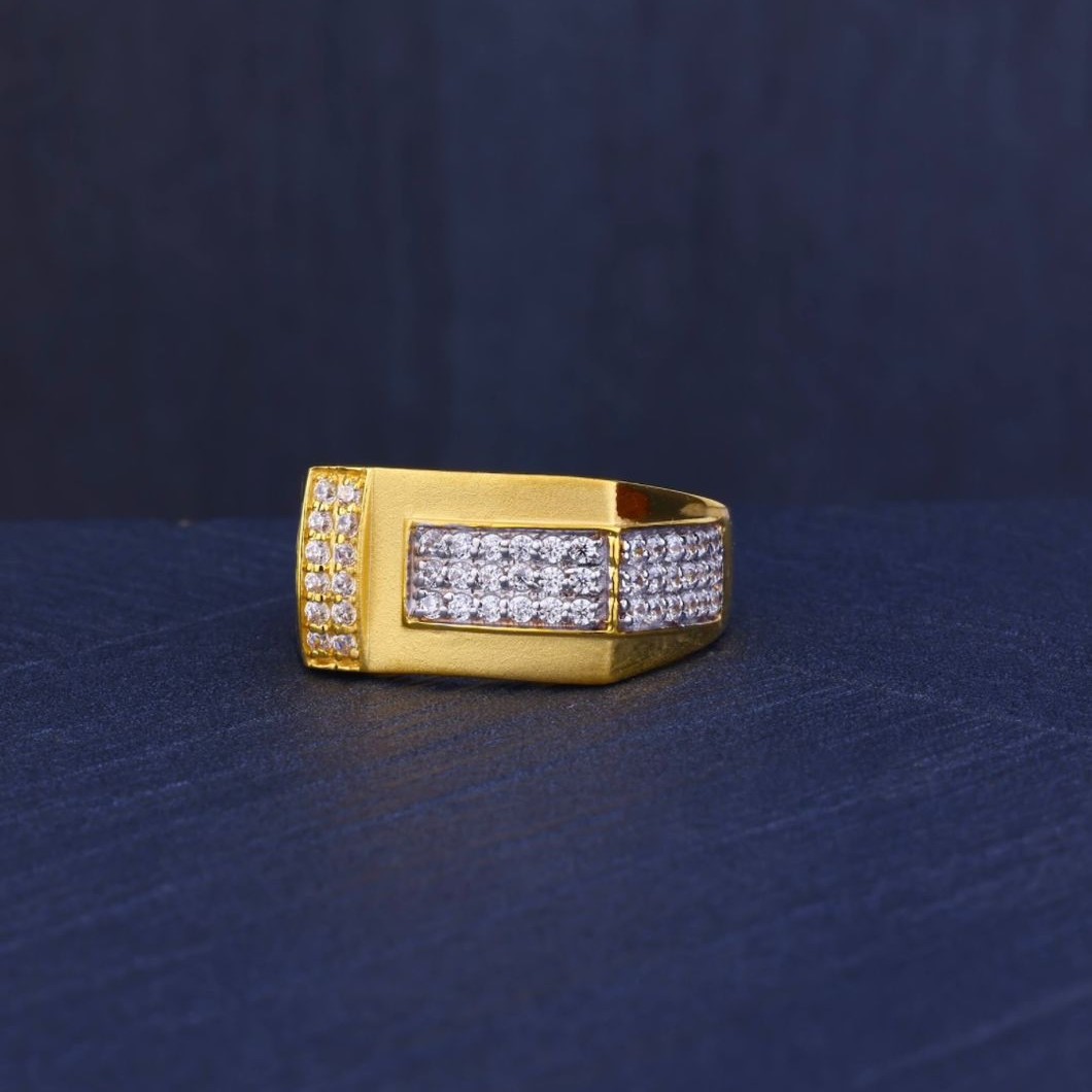 916 Gold CZ Diamond Ring For Men