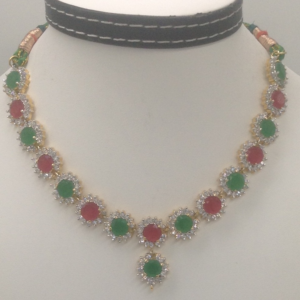 Multicolour cz stones necklace set  jnc0049