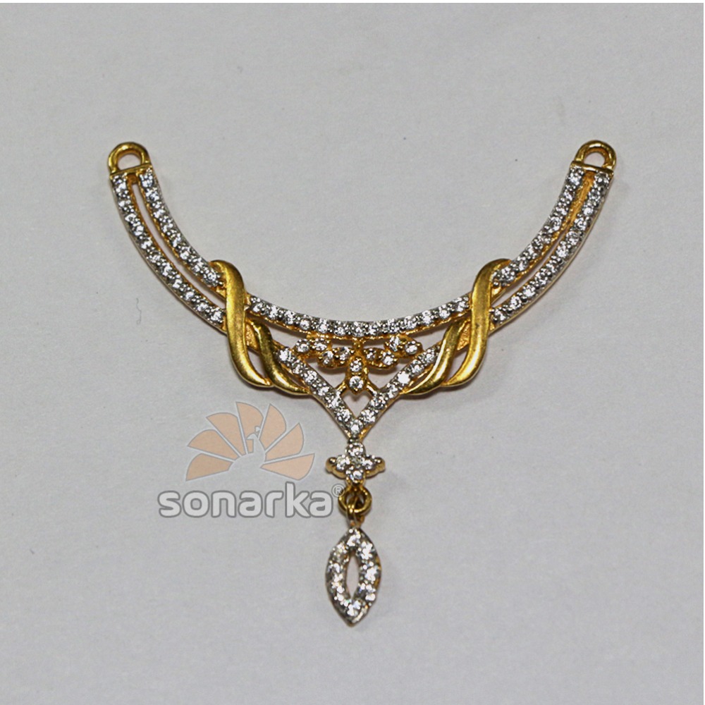 22kt Yellow Gold AD Studded Fancy Ladies Mangalsutra Pendants