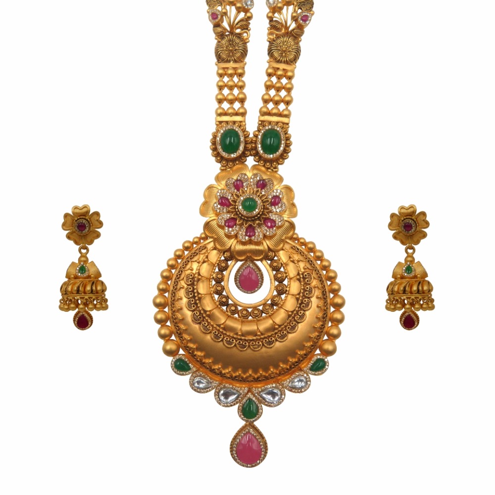 Antique 22k gold rajwadi necklace