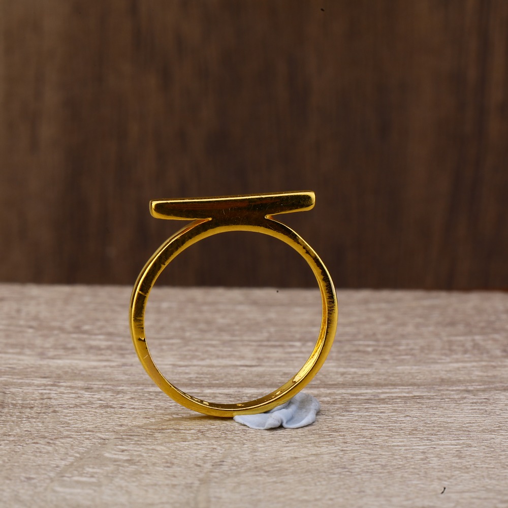 Ladies 916 Gold Fancy Plain Band Ring -LPR158