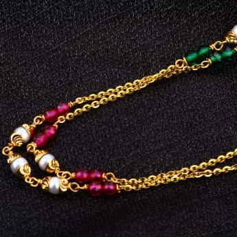 22KT Gold CZ Antique Designer Ladies Chainmala AC211