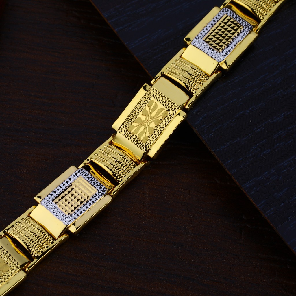 Mens Gold Cz Plain Bracelet-MPB75