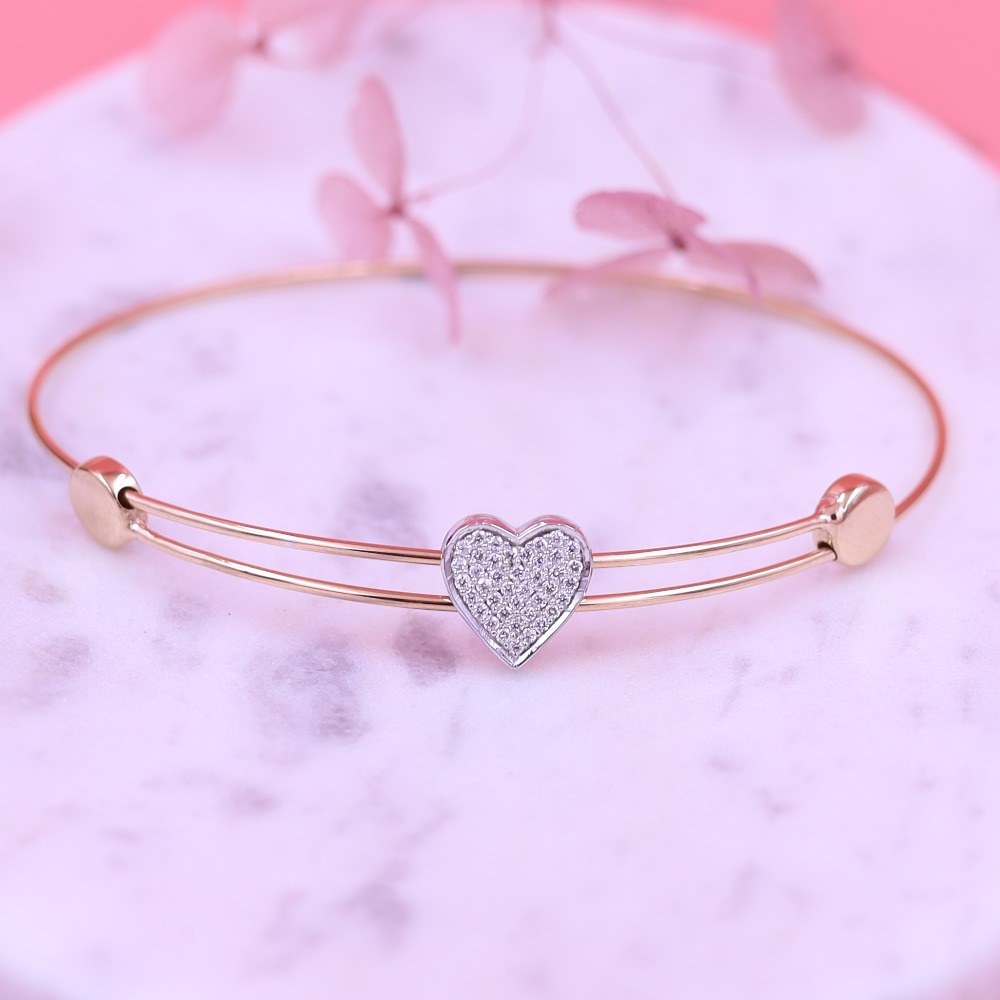 Movable heart shape Diamond bracelet
